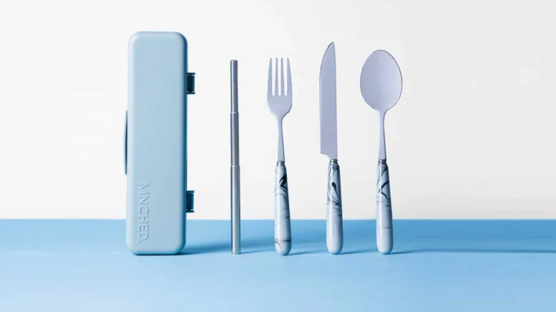 Mnched’s full-sized, stainless travel cutlery set is here to make your life easier and greener