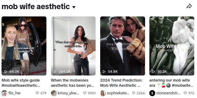 Clean girl aesthetic is out and mob wife glamour is in, according to TikTok