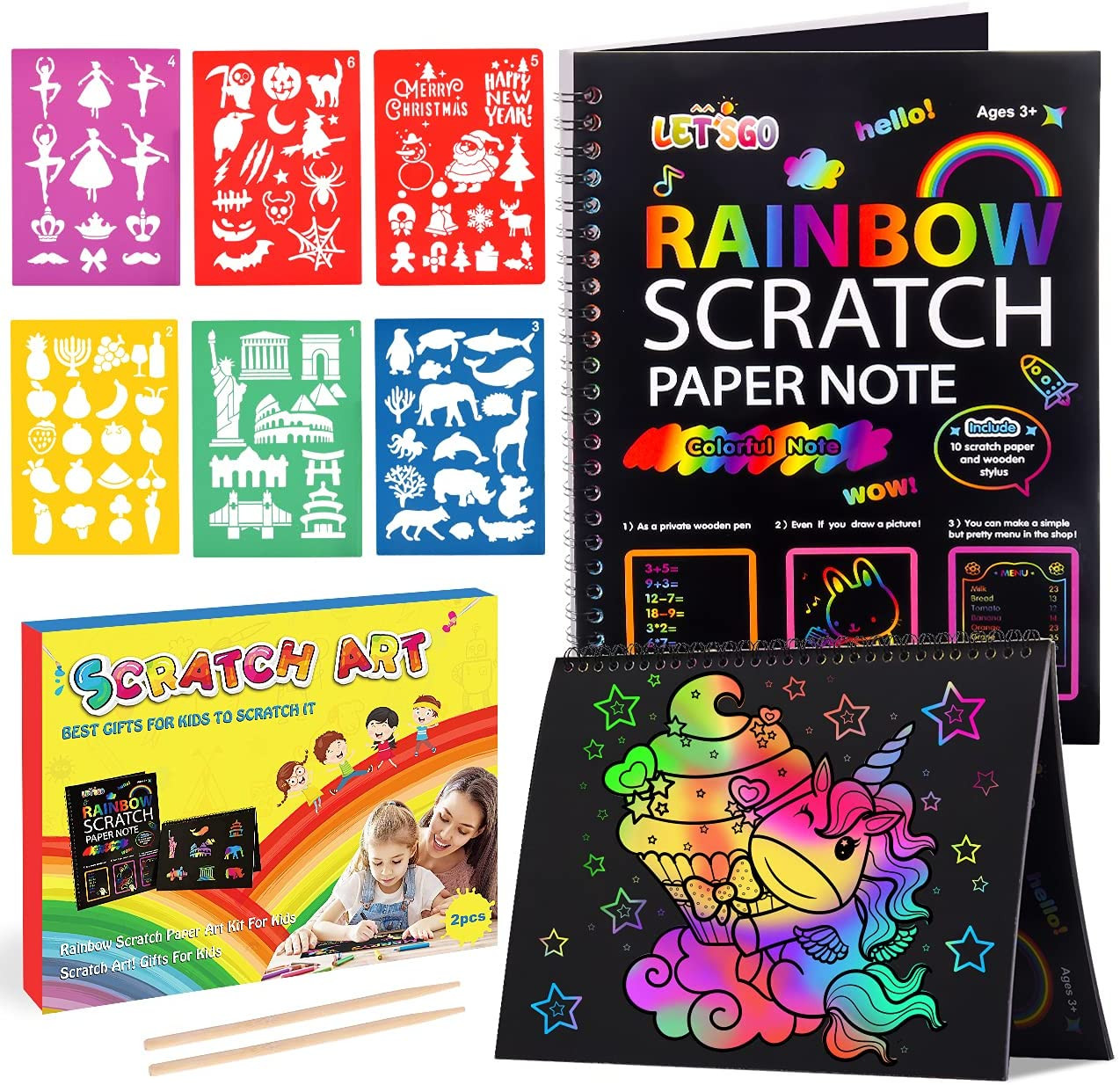 Discover a World of Colorful Creativity with NimNik’s Rainbow Scratch-Art Book!