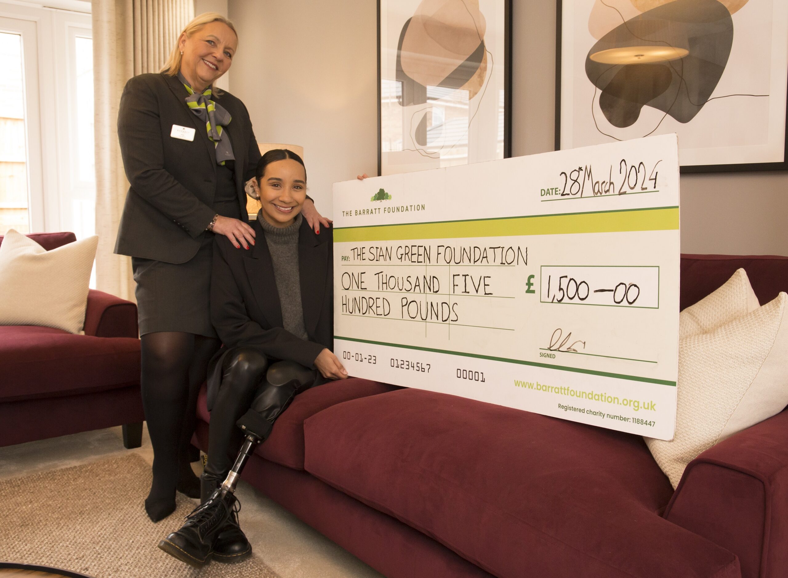 LEICESTERSHIRE HOMEBUILDER GIFTS £1,500 TO HELP CHARITY EMPOWER AMPUTEES
