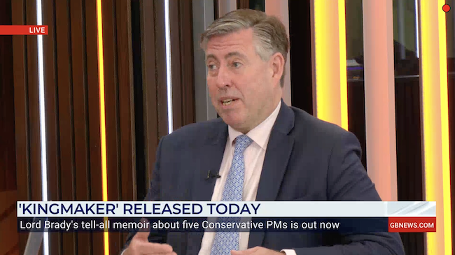 BORIS JOHNSON WAS ‘ABSOLUTELY DETERMINED’ TO CARRY ON AS PM SAYS LORD GRAHAM BRADY