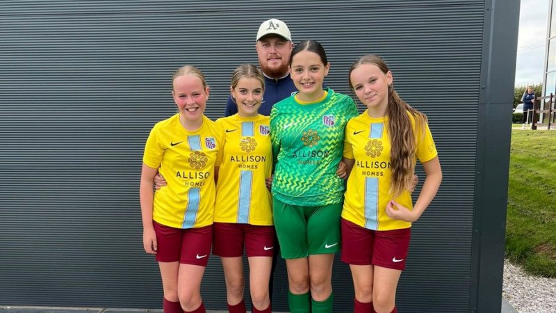 A girls’ football team from Cotgrave is celebrating a successful start to the season after securing two wins from three away fixtures in its new kit, funded by regional homebuilder Allison Homes East Midlands